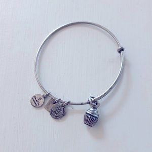 Alex & Ani Silver Cupcake Charm Bracelet